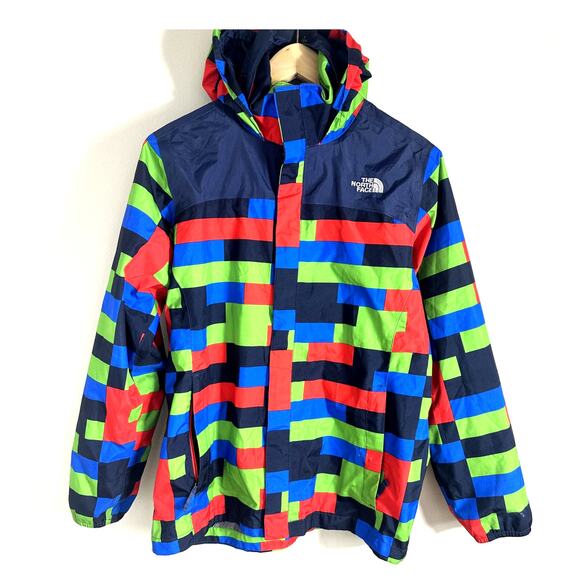The North Face Rain Windbreaker Hoodie‎ Youth Size 18/20 Colorblock - Picture 1 of 16